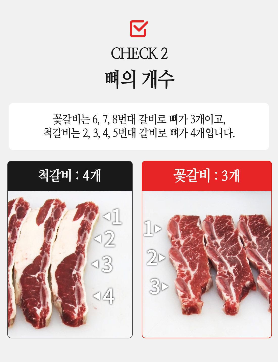 꽃갈비와척갈비비교2-뼈의개수